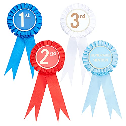 AHANDMAKER 4pcs Award Ribbons, 1. 2. 3. 4. Ehrenvolle Erwähnung Bänder Erstplatzierte Bänder Original Award Band Rosettenset Für Zeremonien Events Sport von AHANDMAKER