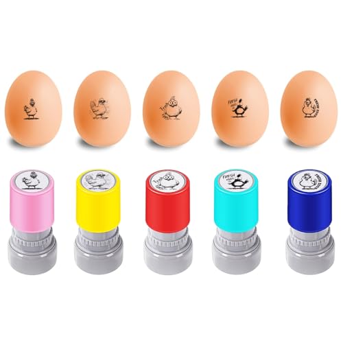 AHANDMAKER 5 Stile Kunststoff Stempel Cartoon Hühnermotive DIY Ei Zeichnung Ideal Zum Eierbemalen und Kunsthandwerk Bauernhof Dekoration Geschenk von AHANDMAKER