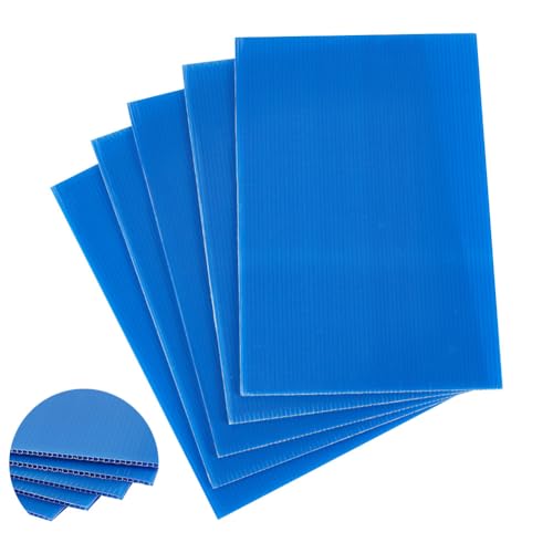 AHANDMAKER 5 Stück Blaue Gewellte Kunststoffplatten 7.8x11.8 Zoll Wellpappe Plakatkarton 3mm Dicke Unbedruckte Hofschilder Wellpappe Aus Kunststoff Für Heimwerkerarbeiten Partydekoration von AHANDMAKER