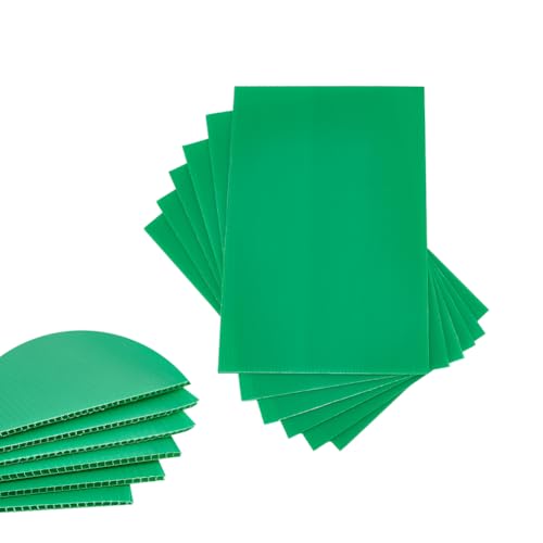 AHANDMAKER 5 Stück Limettengrüne Gewellte Kunststoffplatten 7.8x11.8 Zoll Wellpappe Plakatkarton 3mm Dicke Unbedruckte Hofschilder Wellpappe Aus Kunststoff Für Partydekoration von AHANDMAKER