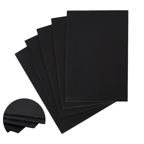 AHANDMAKER 5 Stück Schwarze Gewellte Kunststoffplatten. 7.8x11.8 Zoll Wellpappe Plakatkarton 3mm Dicke Unbedruckte Hofschilder Wellpappe Aus Kunststoff Für Heimwerkerarbeiten Partydekoration von AHANDMAKER