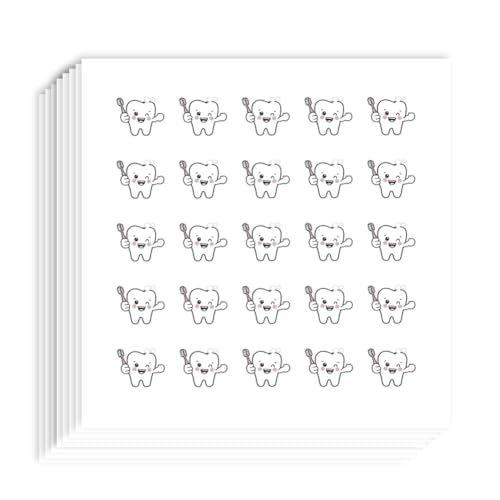 AHANDMAKER 500 Stück Selbstklebende Zahnbürstenaufkleber. 0.4x0.5 Zoll Zahnarztaufkleber Scrapbookpapier Zahn Training Aufkleber Abziehbilder Für Scrapbooking Kalender Kunst DIY Handwerk von AHANDMAKER