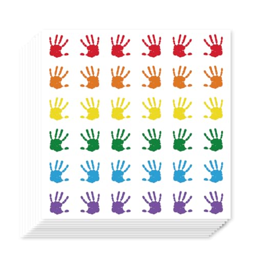 AHANDMAKER 720 Stück Selbstklebende Farbige Handabdruck Etikettenaufkleber 0.5 Zoll Aquarell Palm Marks Aufkleber Für Planer Kalender Basteln Party Dekor AHANDMAKER 720 Stück Selbstklebende Farbige Handabdruck Etikettenaufkleber 0.5 Zoll Aquarell Palm Marks Aufkleber Für Planer Kalender Basteln Party Dekor von AHANDMAKER