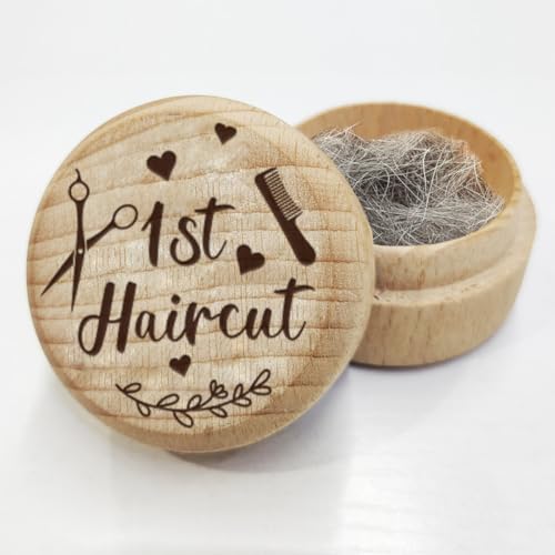 AHANDMAKER Baby Andenkenbox Für Das Erste Haar Andenken An Den Ersten Haarschnitt – Babyhaar Box Aus Holz 3D Niedliche Aufbewahrungsbox Für Babyhaare Um Kindheitserinnerungen Aufzubewahren. von AHANDMAKER