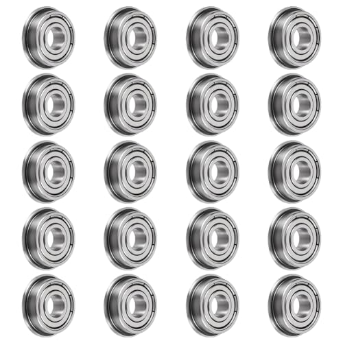 AHANDMAKER F695ZZ 20 Stück Flanschkugellager Innendurchmesser 5mm X Außendurchmesser 13mm X Breite 4mm Doppelt Metallgeschirmte Stahllager Für Rasenmäher Schubkarren Windwill Wagon Wagen von AHANDMAKER