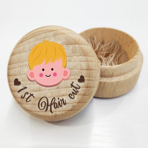 AHANDMAKER Holz-Haarbox Zum Andenken An Den Ersten Haarschnitt Eines Babyjungen, Um Die Kindheitserinnerung als Geschenk Für Eine Babyparty Oder Einen Geburtstag Aufzubewahren. AHANDMAKER Holz-Haarbox Zum Andenken An Den Ersten Haarschnitt Eines Babyjungen, Um Die Kindheitserinnerung als Geschenk Für Eine Babyparty Oder Einen Geburtstag Aufzubewahren. von AHANDMAKER