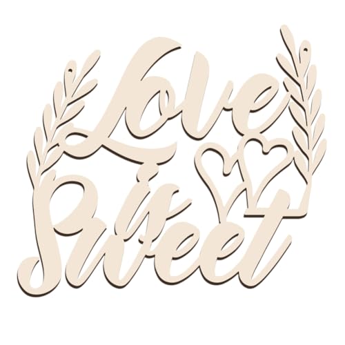 AHANDMAKER Liebe Ist Süß Holzschild Liebe Ist Süß Dekoratives Schild Holzbuchstaben Schild Wandbehang Kunst Dekorationen Foto Requisite Für Braut Dusche Verlobung Party Hochzeit Dekor 10.3x11.8" von AHANDMAKER