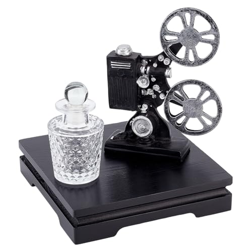 AHANDMAKER Quadratische Holzmaserung Display Base, Schwarz Keepsake Display Base Display-Sockel Holz-Display-Ständer Vase Fischtank Tee-Set Basis Haushalt Handwerk Sockel, 7,8„ W x 7,8“ D x 1,7“ H von AHANDMAKER