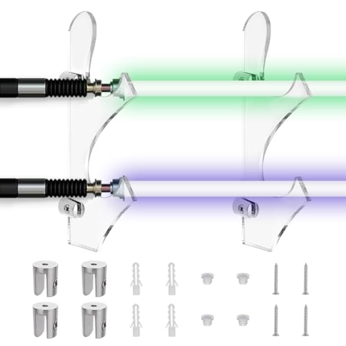 AHANDMAKER Schwertständer Wandhalterung 2 Stufiger Schwerthalter Aus Acryl Horizontale Schwertorganisation Wandhalterung Lichtschwert Ausstellungsständer Für Schwerter Transparent von AHANDMAKER