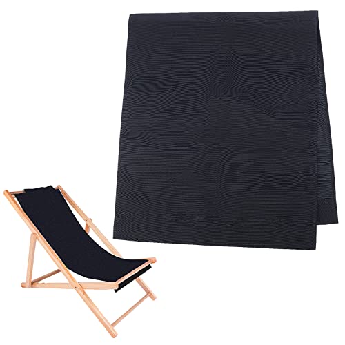 AHANDMAKER Stuhlersatzstoff, Schwarz Casual Simple Beach Chair Ersatz Leinwand Für Home Beach Chair Protect Ersatz (11.35x4.35cm/44.69x17.13inch) von AHANDMAKER