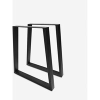 2er Set Tischbeine trapezförmig aus Metall schwarz Flare von AHD AMAZING HOME DESIGN