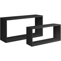2er-Set Wandregal rechteckige Würfel, modernes Regal Bislungo - Schwarz von AHD AMAZING HOME DESIGN