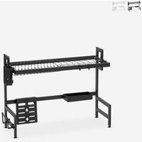 Abtropfgestell mit Abfluss für Küchenspüle schwarz weiß Nalan - Schwarz von AHD AMAZING HOME DESIGN