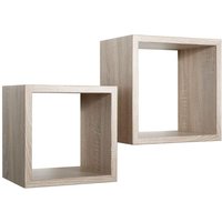 Ahd Amazing Home Design - Rechteckiger 2er set wandregal mod. Q-bis Maxi farbe Eiche natur gebürstet von AHD AMAZING HOME DESIGN