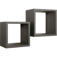 Ahd Amazing Home Design - Rechteckiger 2er set wandregal mod. Q-bis Maxi farbe eiche dunkel von AHD AMAZING HOME DESIGN