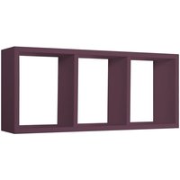 Ahd Amazing Home Design - Rechteckiger wandregal mit 3 fächern mod. Tristano farbe aubergine von AHD AMAZING HOME DESIGN