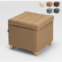 Aufbewahrungshocker mit Kissen aus Gestepptem Coffree - Beige von AHD AMAZING HOME DESIGN