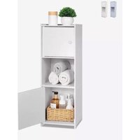 Badezimmerschrank mit 2 Türen, Aufbewahrungstasche und offenem Regal Hjalpo - Weiß Badezimmerschrank mit 2 Türen, Aufbewahrungstasche und offenem Regal Hjalpo - Weiß von AHD AMAZING HOME DESIGN