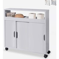 Badezimmerschrank mit Rollen, 2 Schiebetüren, Kokua - Grau von AHD AMAZING HOME DESIGN