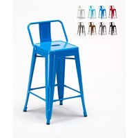 Barhocker im industrie stil aus metall mit rückenlehne Steel Top - Blau von AHD AMAZING HOME DESIGN