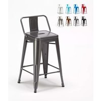 Barhocker im industrie stil aus metall mit rückenlehne Steel Top - Grau von AHD AMAZING HOME DESIGN