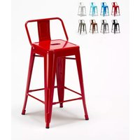 Barhocker im industrie stil aus metall mit rückenlehne Steel Top - Rot von AHD AMAZING HOME DESIGN