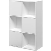 Bücherregal mit Türen Büromöbel 6 Fachböden weiß 65x30x97cm Ika 5 von AHD AMAZING HOME DESIGN