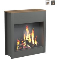 Dekorativer Holzrahmen für elektrischen Standkamin Buren - Schwarz von AHD AMAZING HOME DESIGN