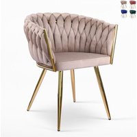 Design-Sessel aus Samt mit goldenen Beinen und Armlehnen Versailles - Braun Design-Sessel aus Samt mit goldenen Beinen und Armlehnen Versailles - Braun von AHD AMAZING HOME DESIGN