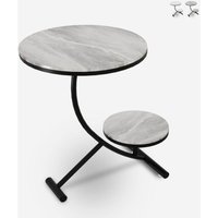 Eleganter Couchtisch mit 2 runden Marmorböden 45x50cm Marpes L - Grau Eleganter Couchtisch mit 2 runden Marmorböden 45x50cm Marpes L - Grau von AHD AMAZING HOME DESIGN