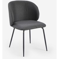 Eleganter gepolsterter Stuhl aus Stoff für Küche und Esszimmer Kasva - Dunkel Grau von AHD AMAZING HOME DESIGN