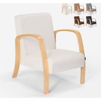 Ergonomischer skandinavischer Design-Sessel aus Holz für Studio oder Wohnzimmer Frederiksberg - Weiß von AHD AMAZING HOME DESIGN