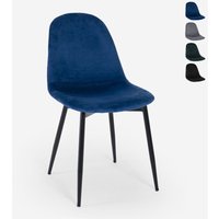 Esszimmer- und Küchenrestaurantstuhl aus Samt im modernen Design Lozan - Blau von AHD AMAZING HOME DESIGN