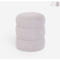 Fußhocker Teddy Bouclé im modernen Zylinderdesign Okami - Grau von AHD AMAZING HOME DESIGN