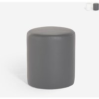 Fußhocker aus weißem grauem Kunstleder im Zylinderdesign Hebi - Grau Fußhocker aus weißem grauem Kunstleder im Zylinderdesign Hebi - Grau von AHD AMAZING HOME DESIGN