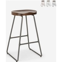 Hocker Industrielles Design Metall Holz Bar Küche Restaurant Carbon - Dunkel Grau von AHD AMAZING HOME DESIGN