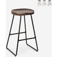 Hocker Industrielles Design Metall Holz Bar Küche Restaurant Carbon - Schwarz von AHD AMAZING HOME DESIGN