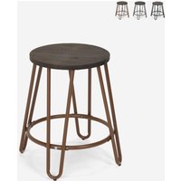 Hocker Metall Holz Industrielles Design Bars Restaurants Küche Carbon One - Braun von AHD AMAZING HOME DESIGN