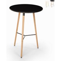 Hoher Tisch für Hocker Skandinavisches Holzdesign 60x60 rund aus Holz Shrub - Schwarz von AHD AMAZING HOME DESIGN