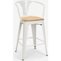Hoher barhocker industrielles design bar küche Steel Wood Back Light - Weiß von AHD AMAZING HOME DESIGN