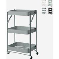 Klappbarer Servierwagen Küchenwagen mit 3 Etagen mit Rädern Pikas - Dunkel Grau von AHD AMAZING HOME DESIGN