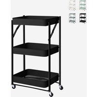 Klappbarer Servierwagen Küchenwagen mit 3 Etagen mit Rädern Pikas - Schwarz Klappbarer Servierwagen Küchenwagen mit 3 Etagen mit Rädern Pikas - Schwarz von AHD AMAZING HOME DESIGN