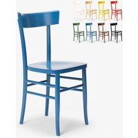 Klassischer Rustikaler Holzstuhl für Esszimmer Küchenbar Restaurant Milano - Hellblau von AHD AMAZING HOME DESIGN