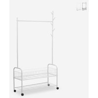 Kleiderständer mit Rädern Trolley aus Metall Lamy - Weiß Kleiderständer mit Rädern Trolley aus Metall Lamy - Weiß von AHD AMAZING HOME DESIGN