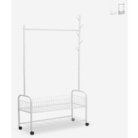 Kleiderständer mit Rädern aus Metall Lamy Plus - Weiß Kleiderständer mit Rädern aus Metall Lamy Plus - Weiß von AHD AMAZING HOME DESIGN