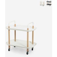 Lebensmittelwagen modern mit Rädern 2 Ablagen schwarz weiß Wala - Weiß Lebensmittelwagen modern mit Rädern 2 Ablagen schwarz weiß Wala - Weiß von AHD AMAZING HOME DESIGN