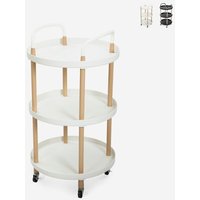 Lebensmittelwagen rund 3 Ablagen Design Nordic Räder Biky Plus - Weiß Lebensmittelwagen rund 3 Ablagen Design Nordic Räder Biky Plus - Weiß von AHD AMAZING HOME DESIGN