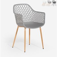 Moderne Design-Küchenstuhl aus Polypropylen mit Armlehnen Vetra - Grau Moderne Design-Küchenstuhl aus Polypropylen mit Armlehnen Vetra - Grau von AHD AMAZING HOME DESIGN