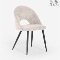 Moderne Stuhl aus Chenille für Küche, Wohn- und Esszimmer Lotur - Beige Moderne Stuhl aus Chenille für Küche, Wohn- und Esszimmer Lotur - Beige von AHD AMAZING HOME DESIGN