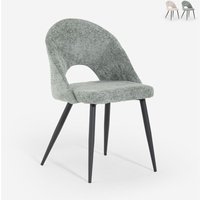 Moderne Stuhl aus Chenille für Küche, Wohn- und Esszimmer Lotur - Dunkel Grün von AHD AMAZING HOME DESIGN